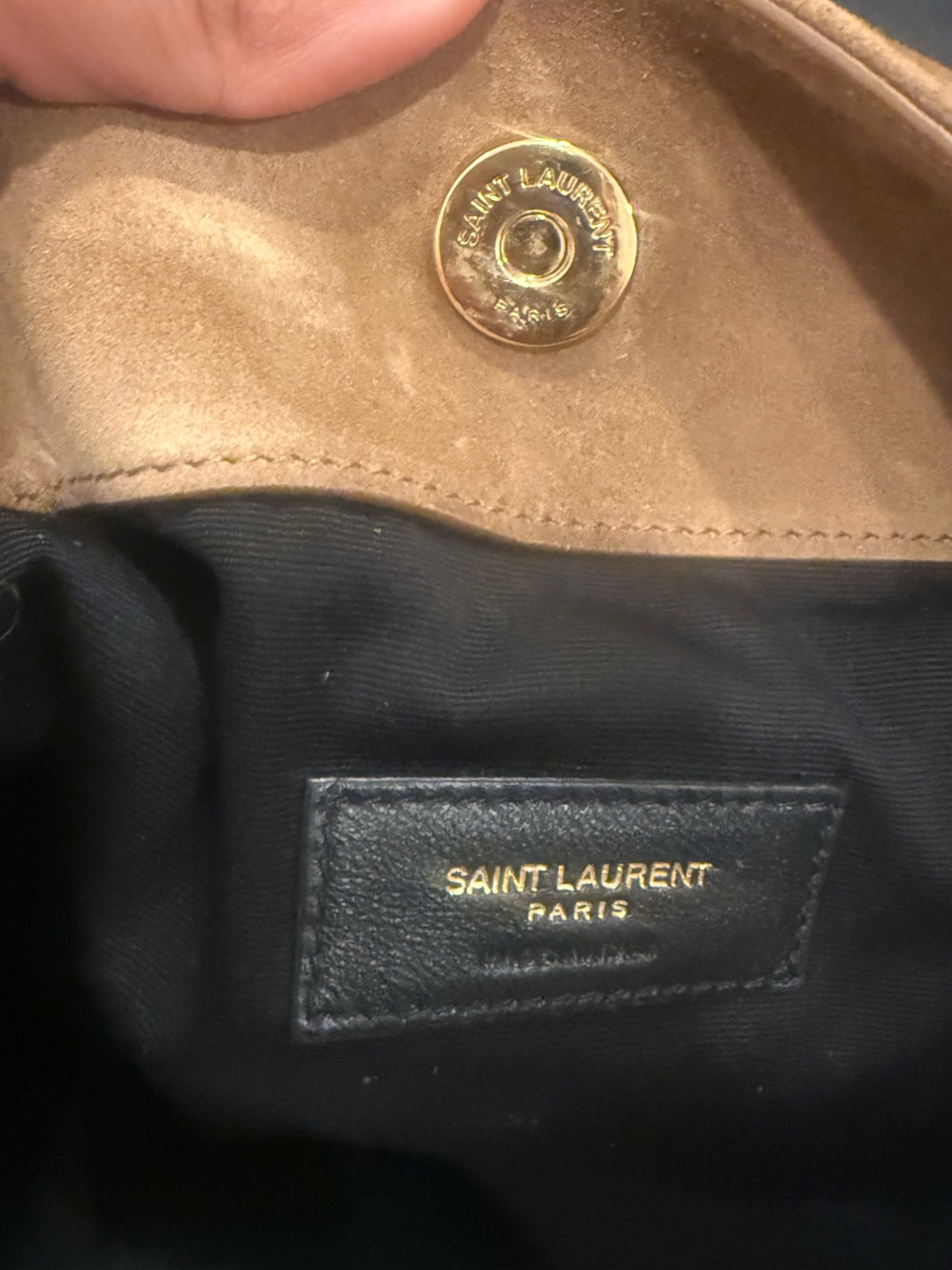 Authentic Saint Laurent Women's Jamie Suede Drawstring Tote Bag - Picture 14 of 15